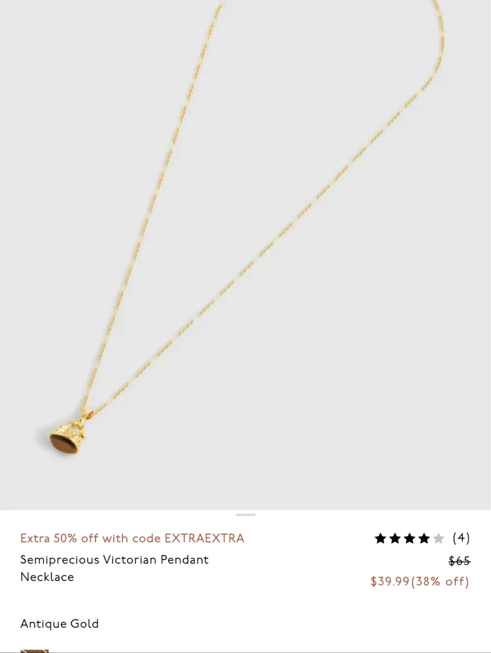 Madewell Semiprecious Victorian Pendant Necklace NWT - Picture 3 of 7